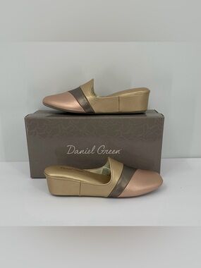 Daniel Green Denise mule slipper copper colorblock pewter gold shoe new women 5